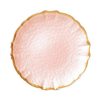 Vietri Baroque Glass Salad Plate - Pink